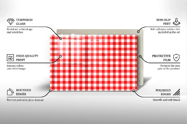 Kitchen worktop saver Red white grille