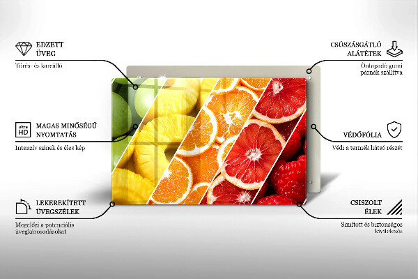 Kitchen worktop saver Colorful fruits