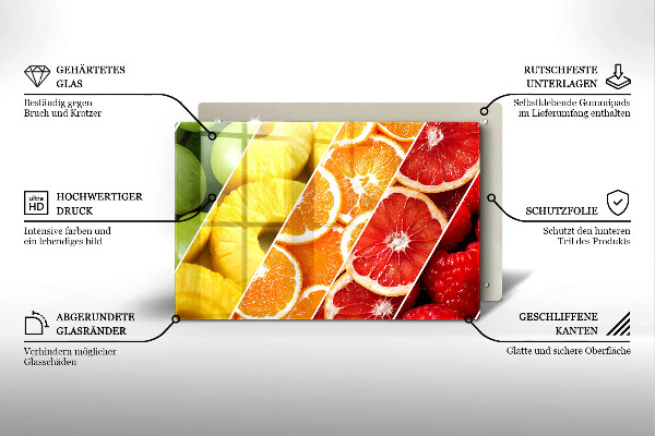 Kitchen worktop saver Colorful fruits