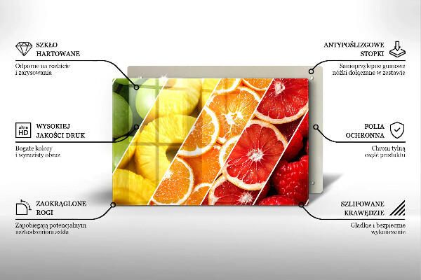 Kitchen worktop saver Colorful fruits