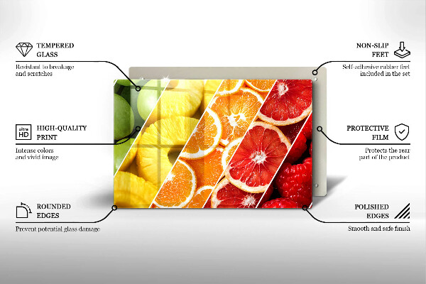 Kitchen worktop saver Colorful fruits