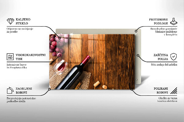 Kitchen worktop saver A bottle of red wine