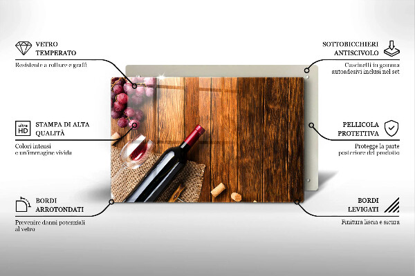 Kitchen worktop saver A bottle of red wine