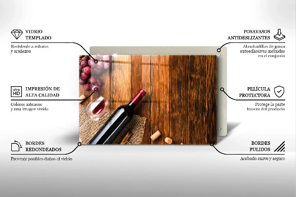 Kitchen worktop saver A bottle of red wine