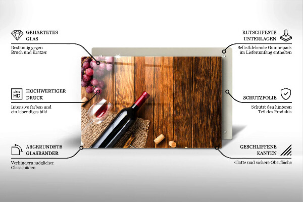 Kitchen worktop saver A bottle of red wine