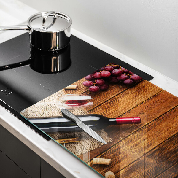 Kitchen worktop saver A bottle of red wine