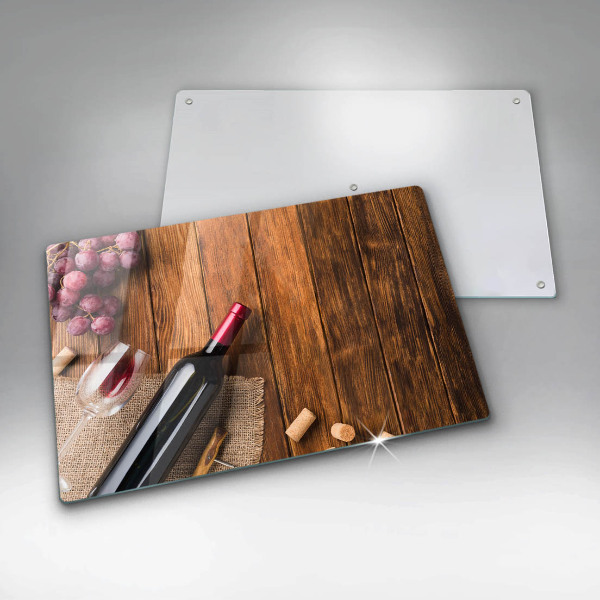 Kitchen worktop saver A bottle of red wine