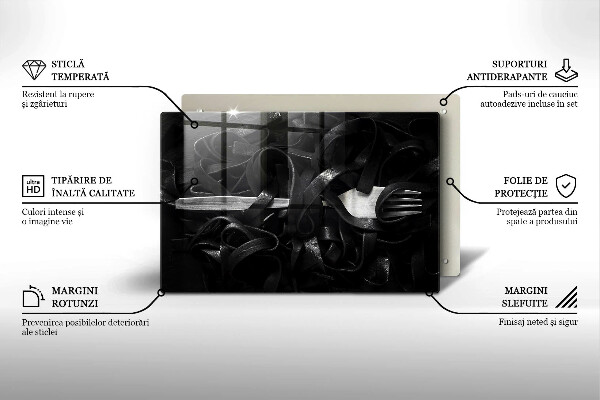 Kitchen worktop saver Black tagliatelle pasta