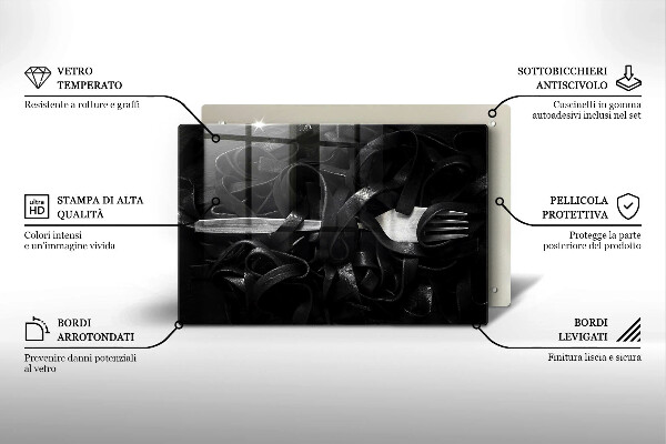 Kitchen worktop saver Black tagliatelle pasta