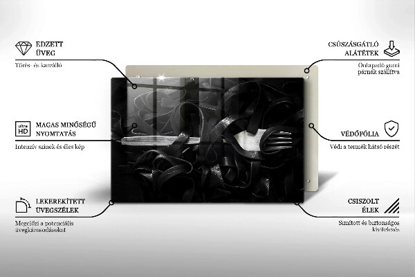 Kitchen worktop saver Black tagliatelle pasta