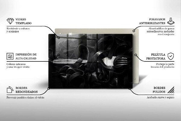 Kitchen worktop saver Black tagliatelle pasta