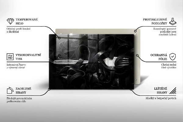 Kitchen worktop saver Black tagliatelle pasta