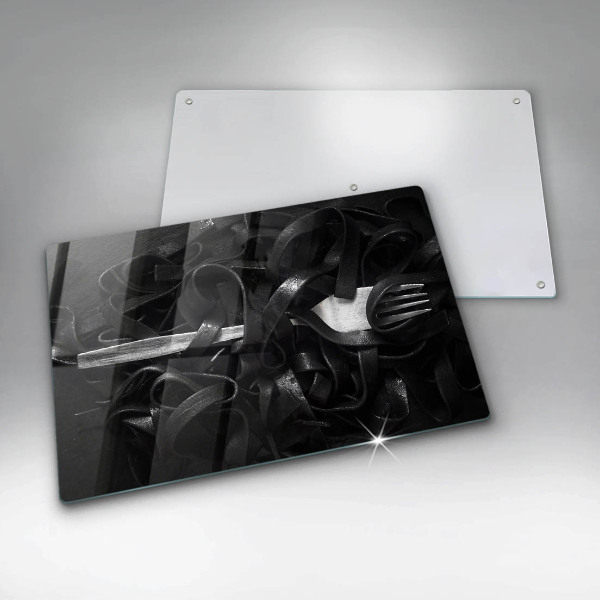 Kitchen worktop saver Black tagliatelle pasta