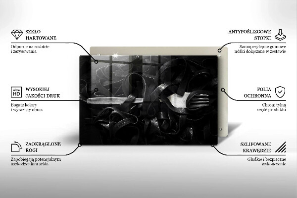 Kitchen worktop saver Black tagliatelle pasta