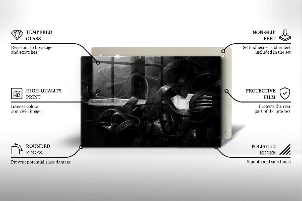 Kitchen worktop saver Black tagliatelle pasta