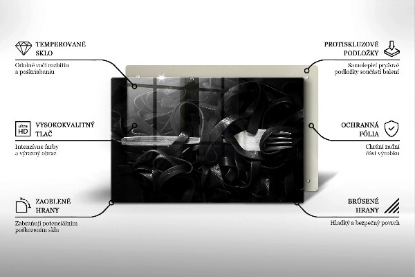 Kitchen worktop saver Black tagliatelle pasta