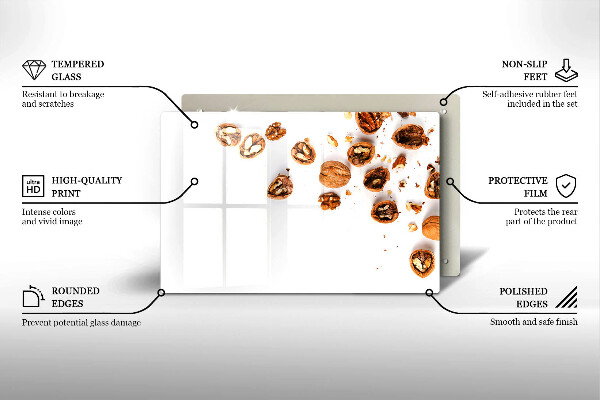 Kitchen worktop saver Nuts on a white background