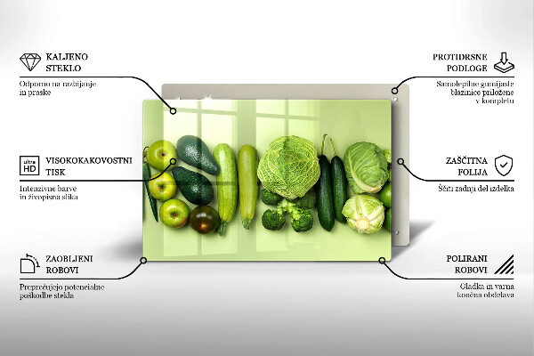 Kitchen worktop saver Green fruits and vegetables