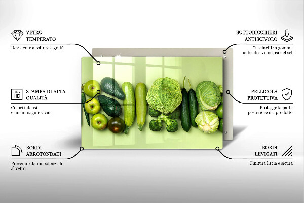 Kitchen worktop saver Green fruits and vegetables