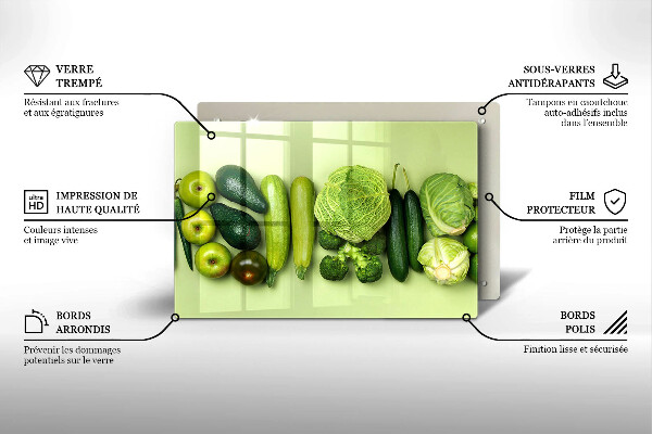 Kitchen worktop saver Green fruits and vegetables