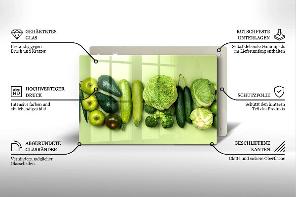 Kitchen worktop saver Green fruits and vegetables