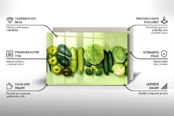 Kitchen worktop saver Green fruits and vegetables