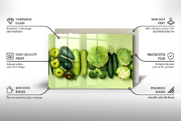 Kitchen worktop saver Green fruits and vegetables