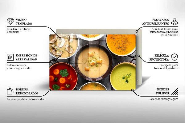 Kitchen worktop saver Colorful soups