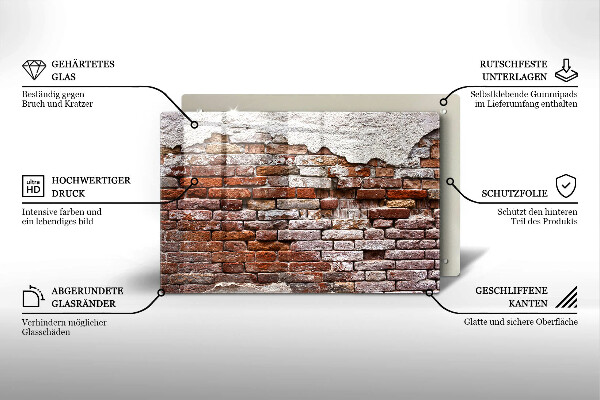Worktop saver Old wall of brick and concrete