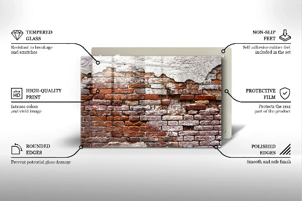Worktop saver Old wall of brick and concrete