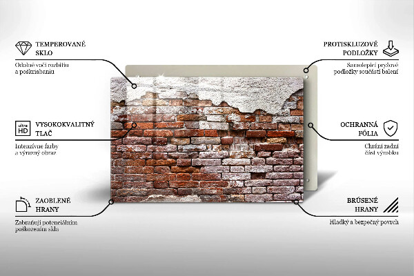 Worktop saver Old wall of brick and concrete