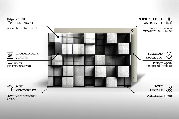 Worktop saver 3D square abstraction