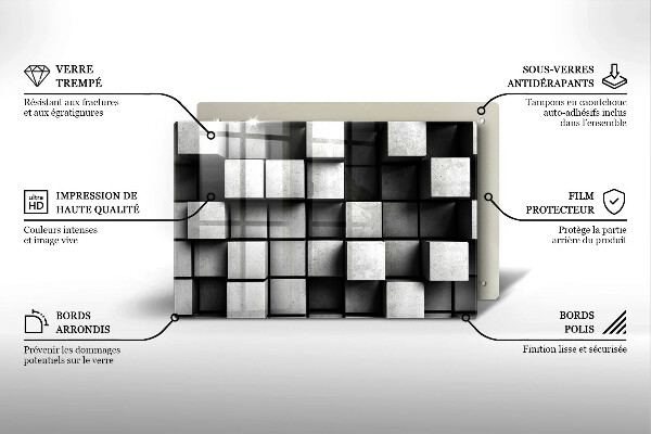 Worktop saver 3D square abstraction