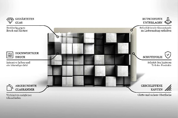 Worktop saver 3D square abstraction