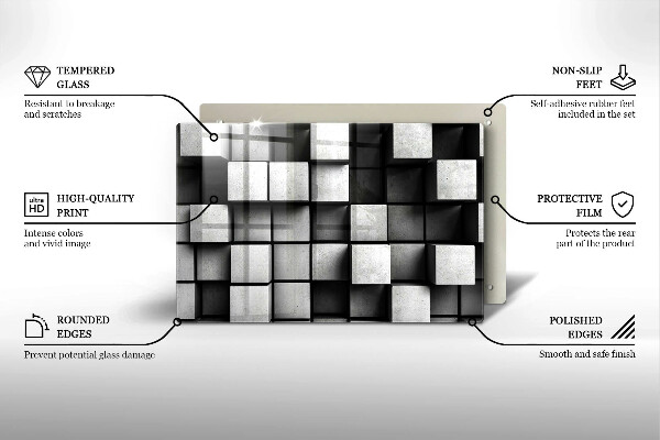 Worktop saver 3D square abstraction