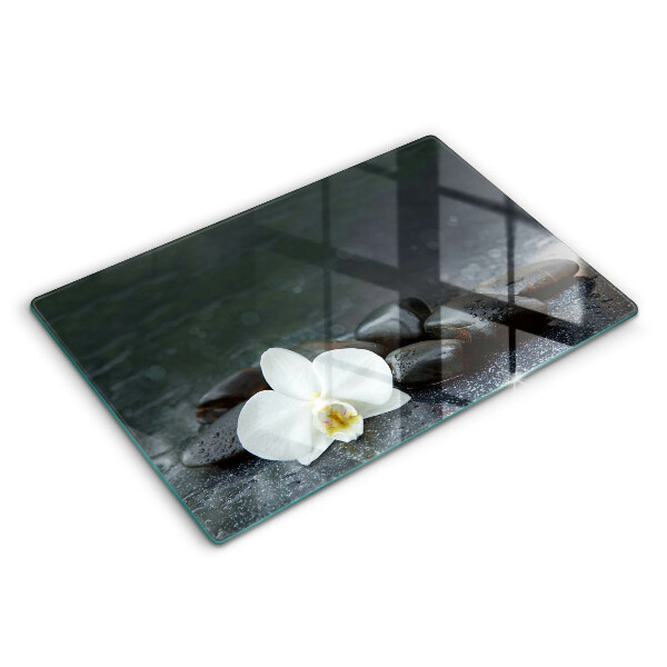 Induction hob protector White flower stones Zen