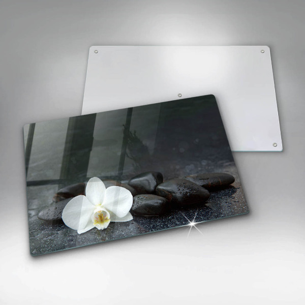 Induction hob protector White flower stones Zen