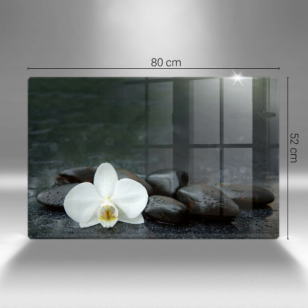 Induction hob protector White flower stones Zen