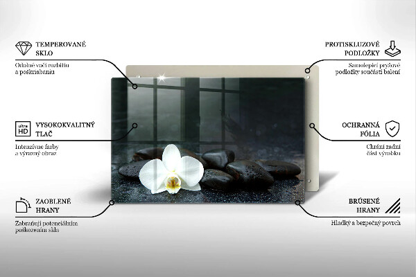 Induction hob protector White flower stones Zen