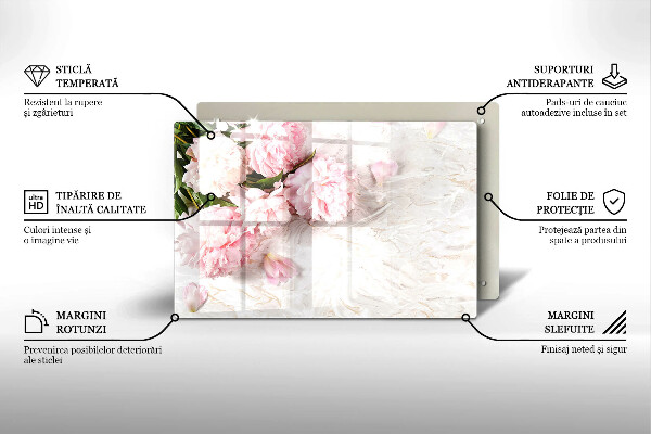 Induction hob protector Delicate roses flowers