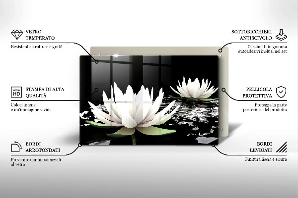 Worktop saver White lilies on the water