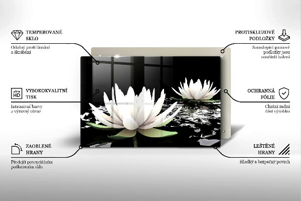 Worktop saver White lilies on the water