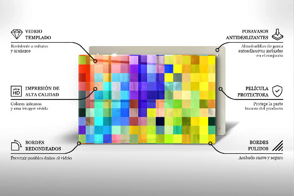 Worktop protector Colorful squares pixels