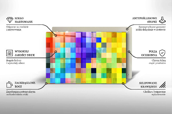 Worktop protector Colorful squares pixels