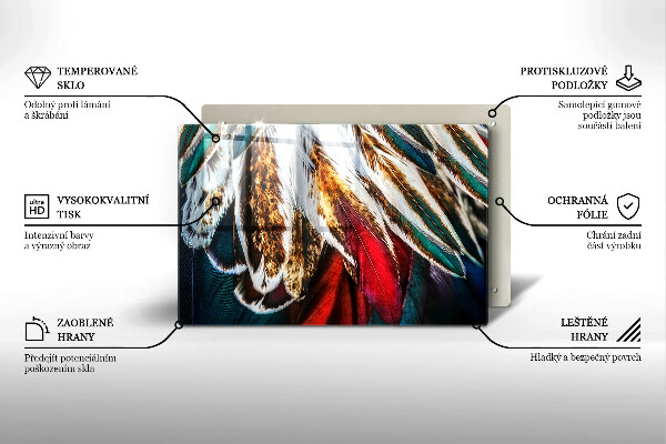 Induction hob protector Boho bird feathers