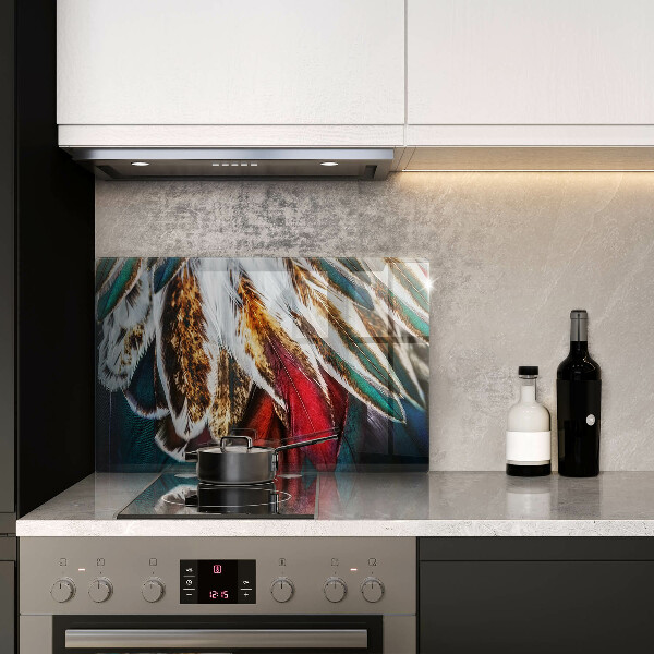Induction hob protector Boho bird feathers