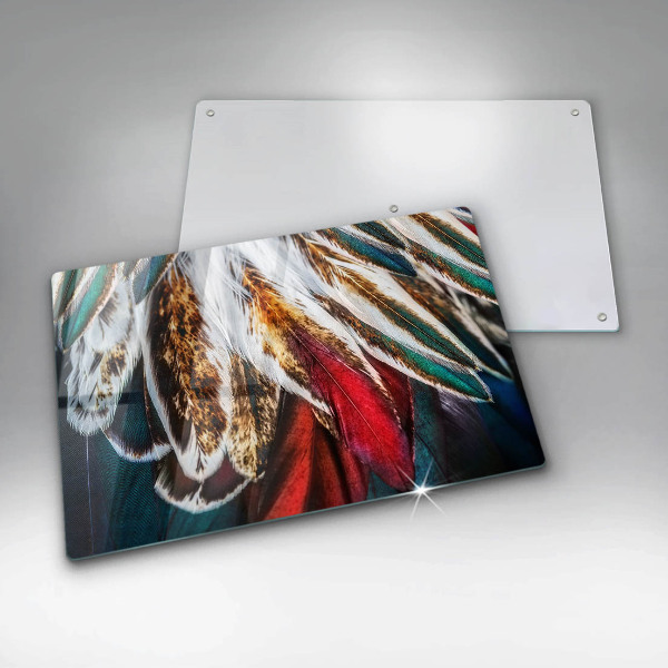 Induction hob protector Boho bird feathers