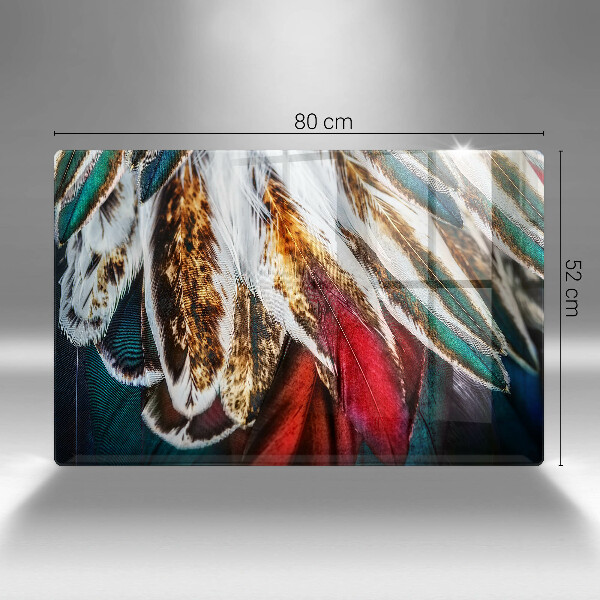 Induction hob protector Boho bird feathers