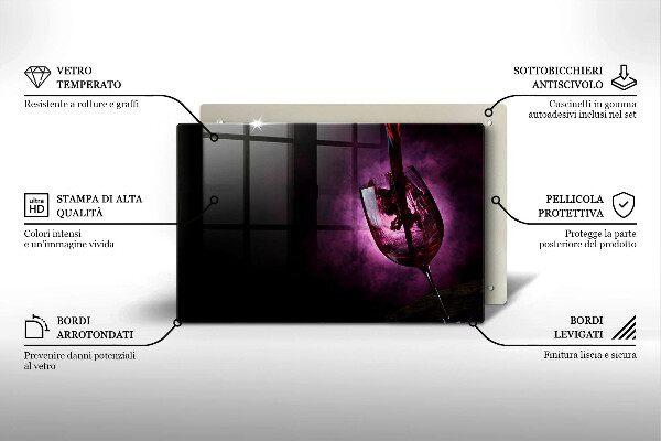 Induction hob protector A glass of wine