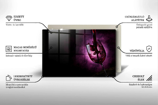 Induction hob protector A glass of wine